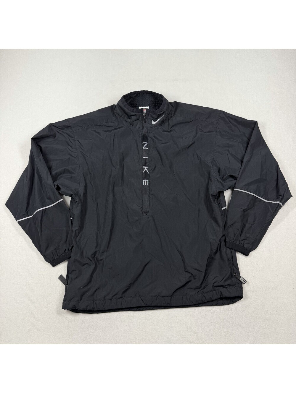 Vintage Nike Men's 1/2 Zip Pullover Windbreaker w/ Pockets Size M Black